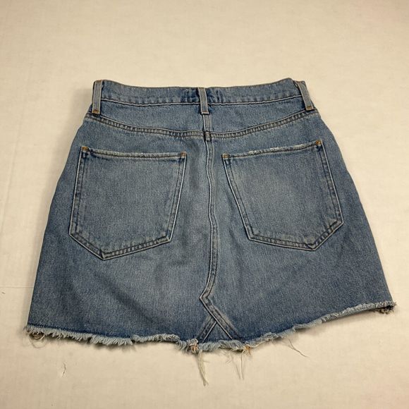 Agolde Blue Denim Mini Skirt - Picture 8 of 9
